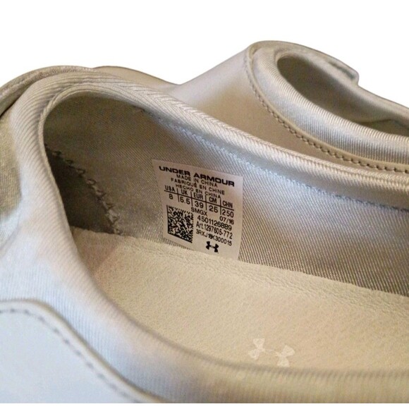 Under Armour Grey Platform Wedge Sport Athletic Sneaker Zip Closure  8 Leather - Picture 6 of 6
